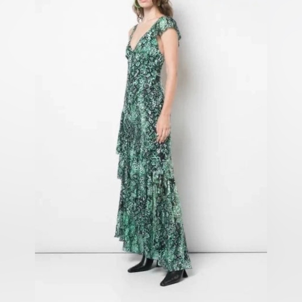 alice and olivia snake print long dress